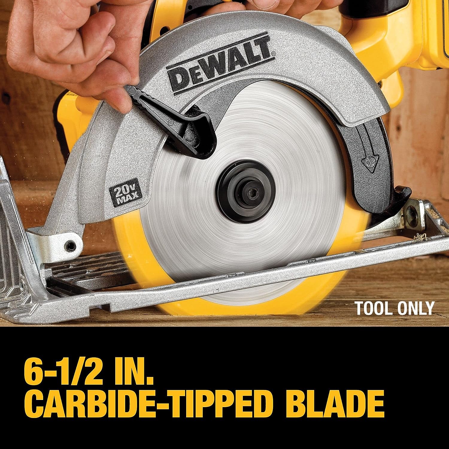 DEWALT 20V MAX Circular Saw, 6-1/2-Inch Blade, 460 MWO Engine, 0-50 Degree Bevel Capability, Bare Tool Only (DCS391B)