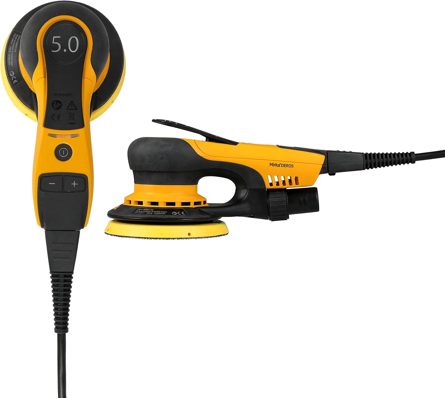 Mirka MID55020CAUS Direct Electric Random Orbital Sander, 5-Inch, Yellow, Black