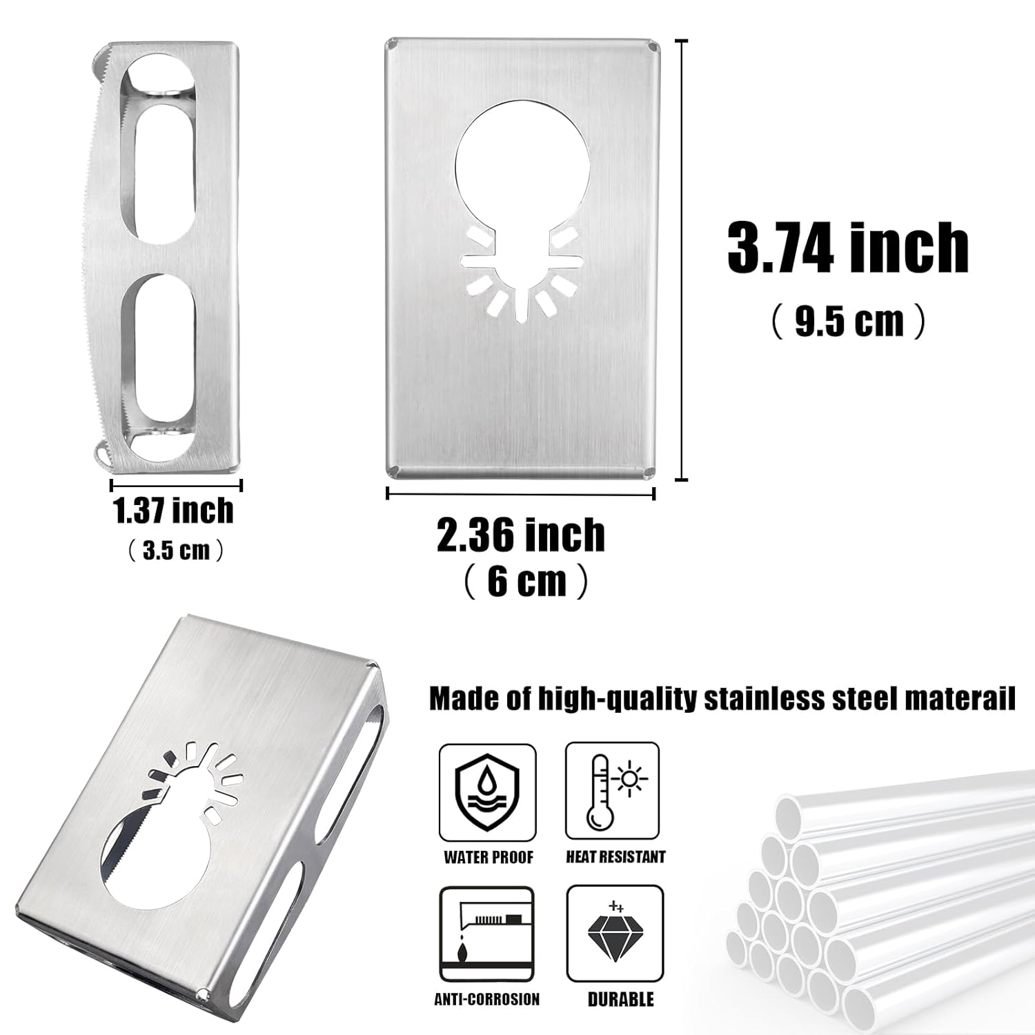 Square Slot Cutter Compatible for Dewalt 20V  Milwukee M18 Oscillating Multi-Tool to Cut-in Single Gang Wall Boxes,Outlet Cutter for Drywall,Efficient Carving Tool,1 Pcs Square-Shaped