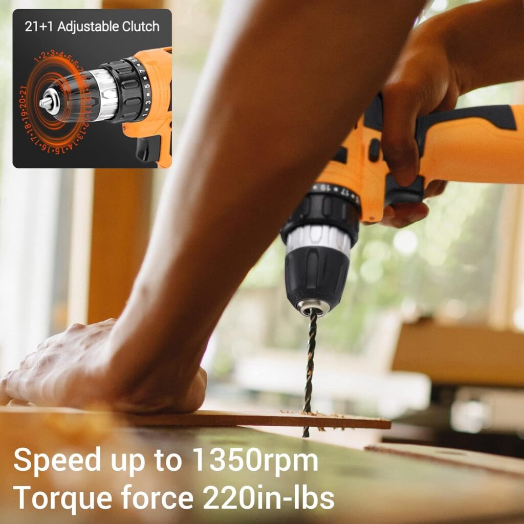 Adedad 12V Cordless Brushless Ratchet Wrench  Drill Combo Kit, 3/8 40Ft-lbs Torque 400 RPM Ratchet Wrench  21+1 Metal Drill with 2 Batteries Home Power Tool Set : Tools  Home Improvement