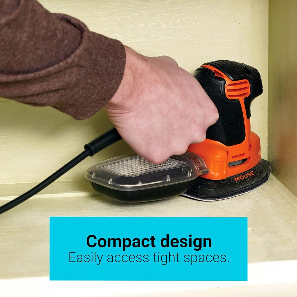 BLACK+DECKER Detail Sander, 1.2 Amp, 16,000 OPM, Compact Design, 3-Position Grip for Comfort, Includes Dust Collector, Corded (BDEMS600) - Amazon.com