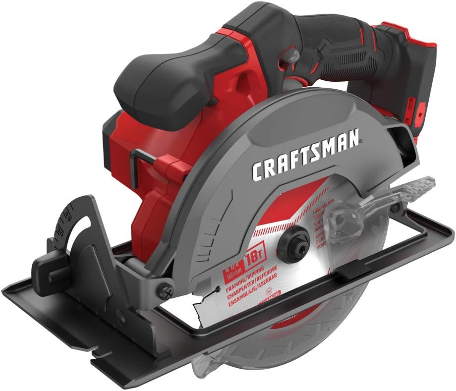 CRAFTSMAN V20 Cordless Circular Saw, 6-1/2 inch, Bare Tool Only (CMCS500B)