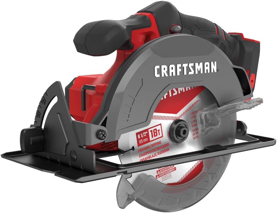 CRAFTSMAN V20 Cordless Circular Saw, 6-1/2 inch, Bare Tool Only (CMCS500B)