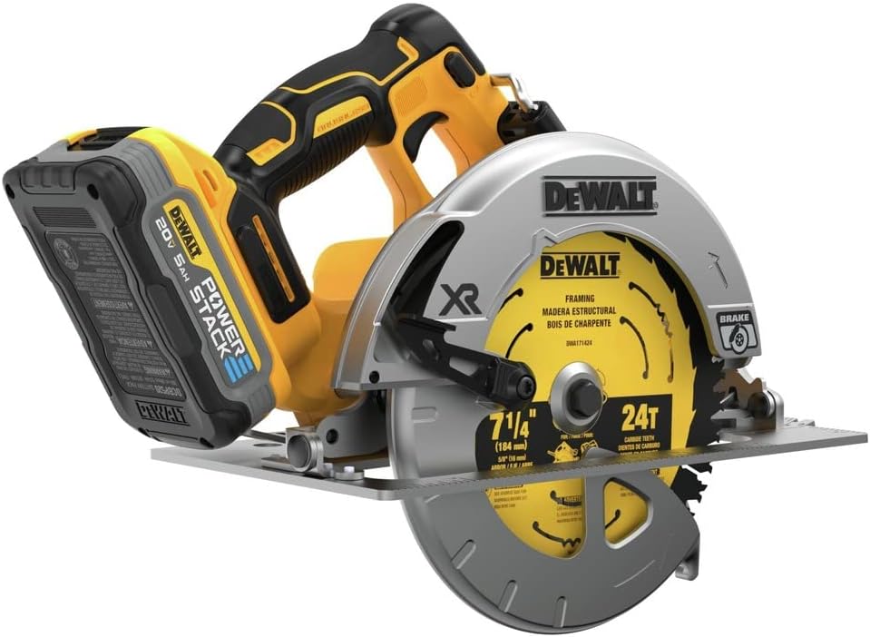 DEWALT 20V MAX Circular Saw, Cordless, 7-1/4 inch, Battery and Charger Included (DCS570H1)