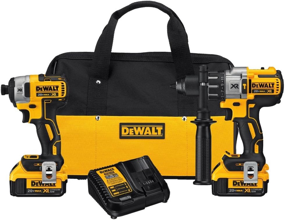 DEWALT 20V MAX Hammer Drill and Impact Driver, Cordless Power Tool Combo Kit with 2 Batteries and Charger (DCK299M2)