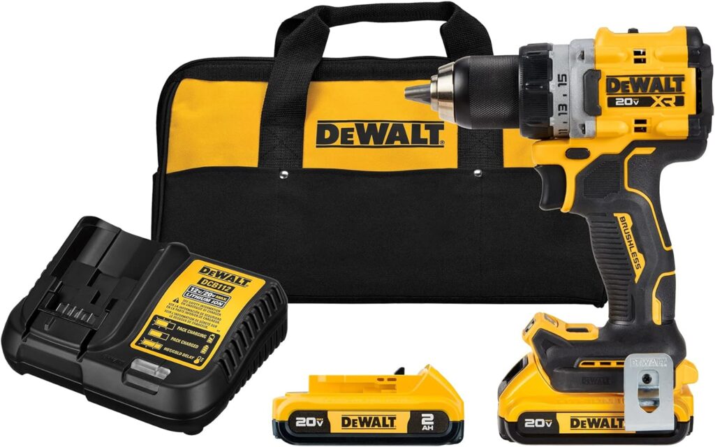 DEWALT 20V MAX* XR® Brushless Cordless 1/2 in. Drill/Driver Kit (DCD800D2), Yellow