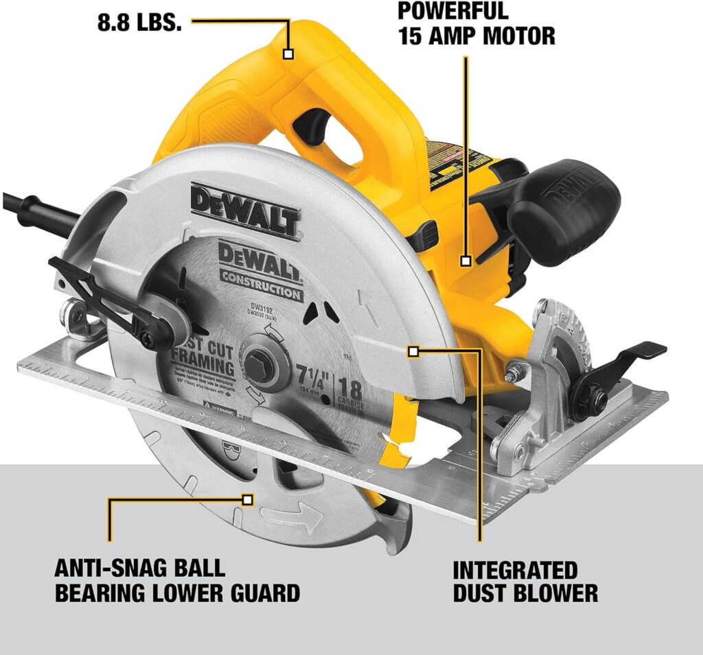 DEWALT 7-1/4-Inch Circular Saw, Lightweight, Corded (DWE575)