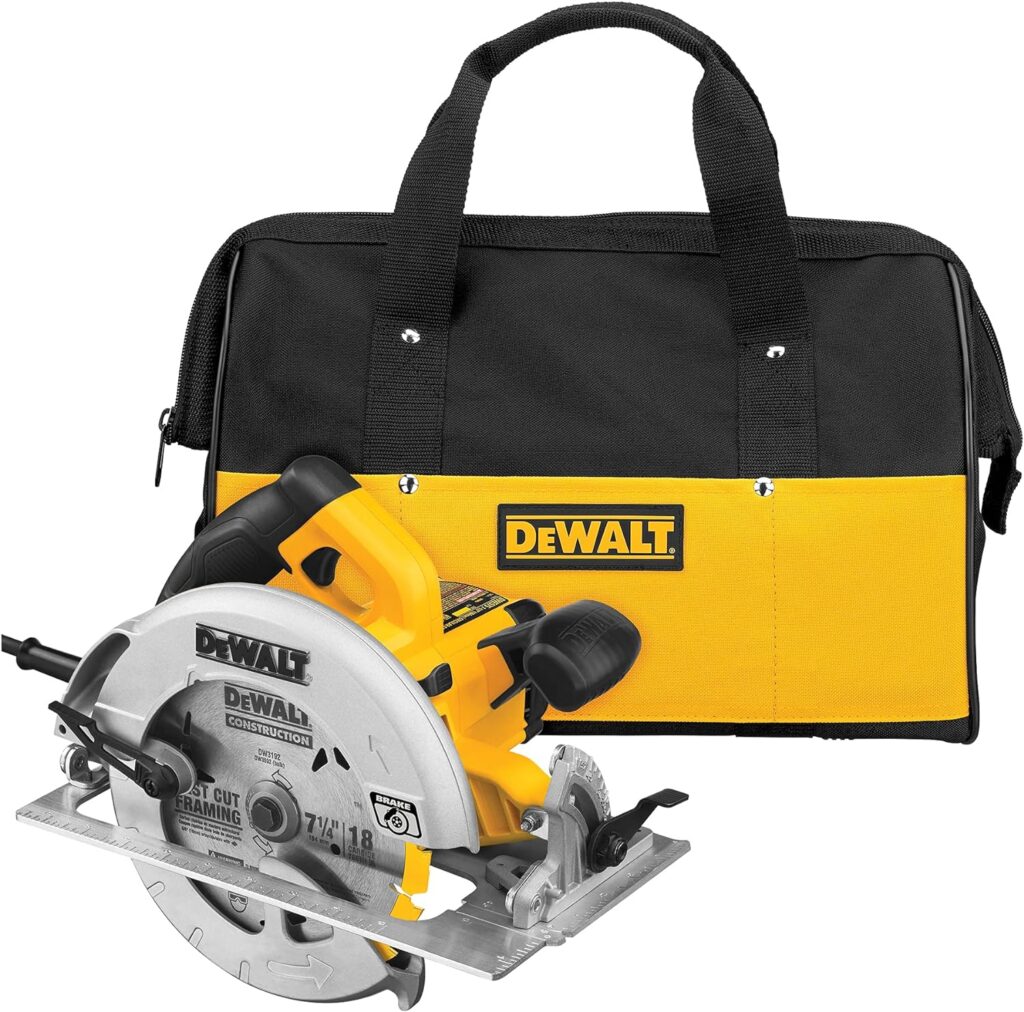 DEWALT Circular Saw, 15 Amp, 57 Degree Bevel, Electric Brake, Corded (DWE575SB)