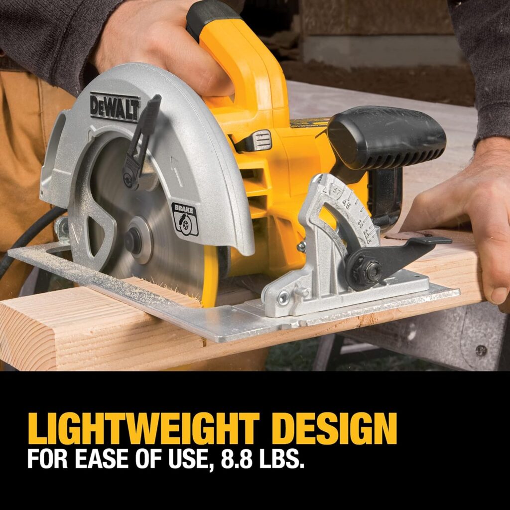 DEWALT Circular Saw, 15 Amp, 57 Degree Bevel, Electric Brake, Corded (DWE575SB)