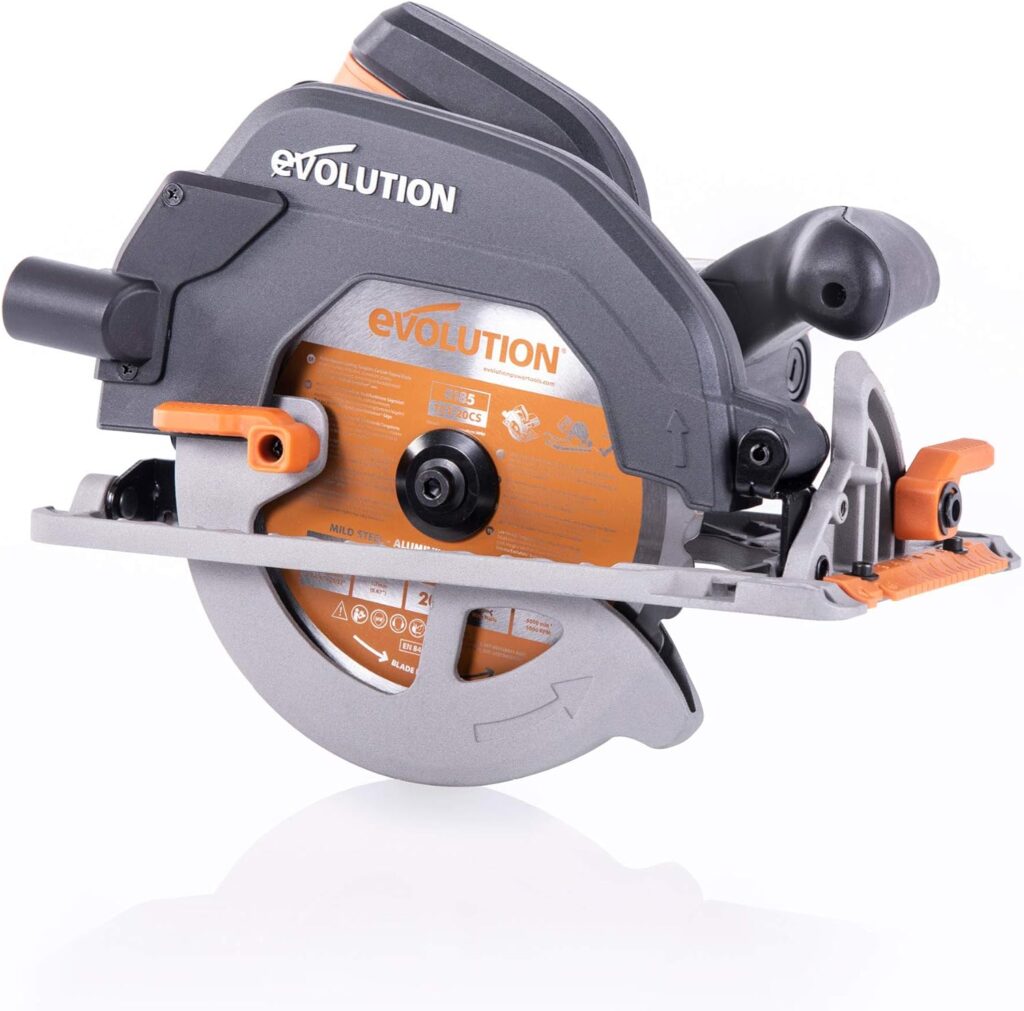 Evolution Power Tools R185CCS 7-1/4 TCT Multi-Material Cutting Circular Saw, 7-1/4, Orange