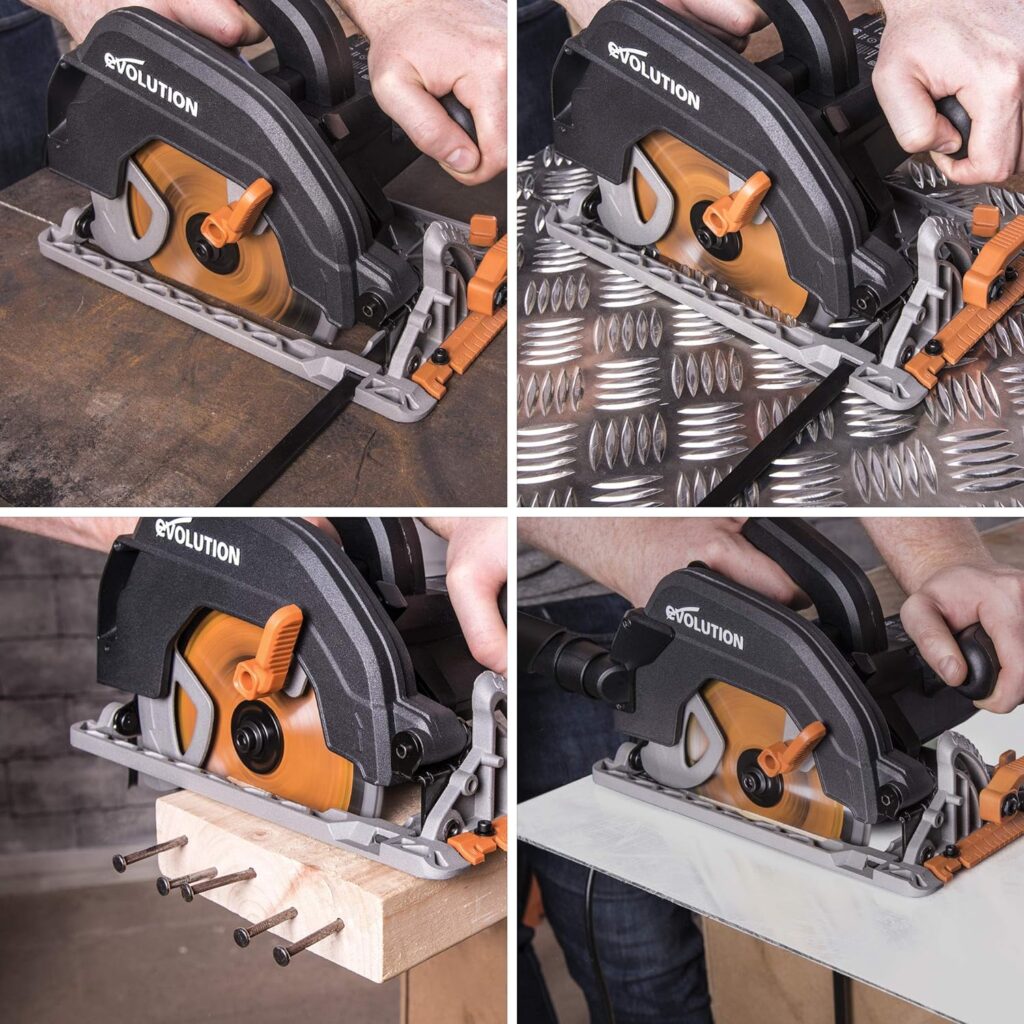 Evolution Power Tools R185CCS 7-1/4 TCT Multi-Material Cutting Circular Saw, 7-1/4, Orange