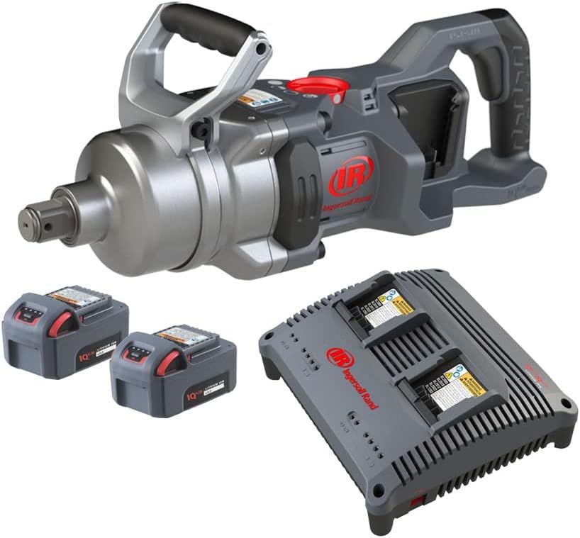 Ingersoll Rand Power Tools Model W9691-K4E - 20V High-torque 1 Drive Cordless Impact Wrench Kit, 3000 ft-lbs Nut-busting Torque, 4 Batteries and Charger, 6 Extended Anvil