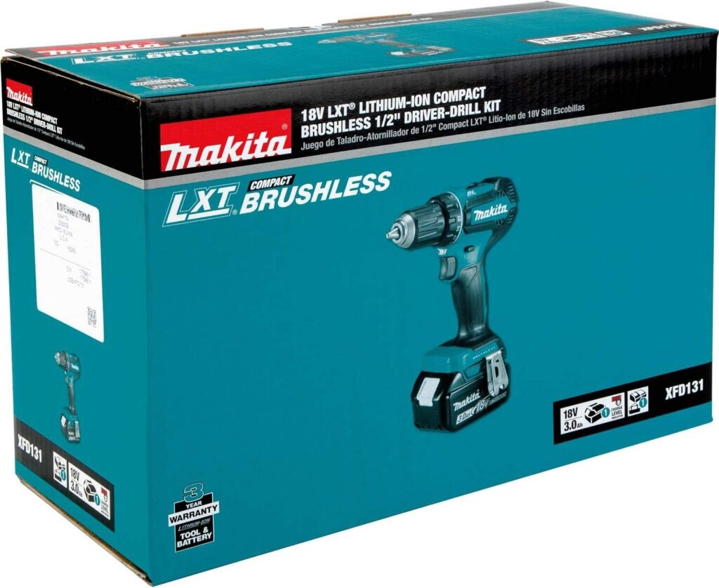 Makita XFD131 18V LXT® Lithium-Ion Brushless Cordless 1/2 Driver-Drill Kit (3.0Ah)