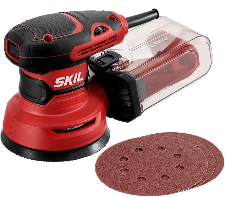 SKIL 5” Random Orbital Sander with Cyclonic Dust Box  3pc Sanding Sheet - SR211601