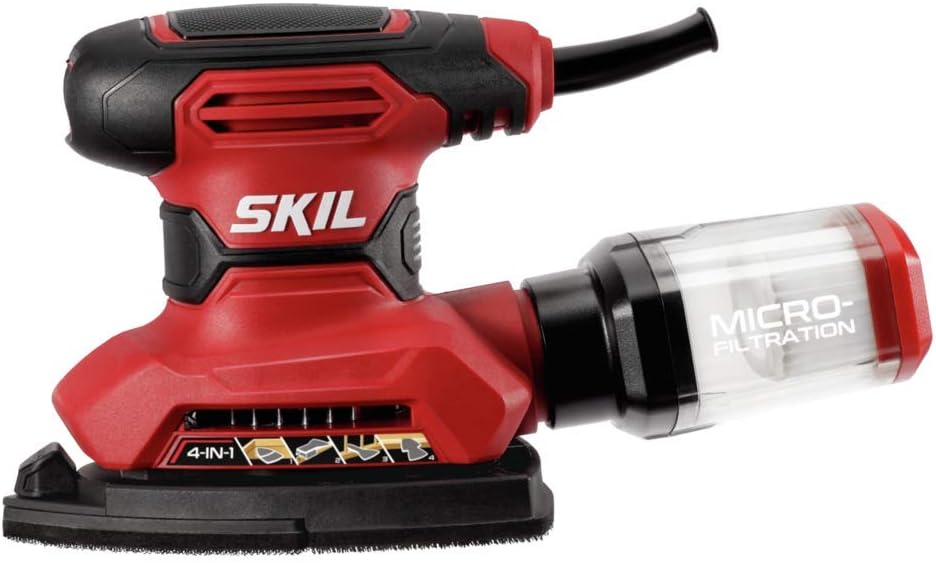 SKIL Corded Multi-Function Detail Sander with Micro-Filter Dust Box 3 Additional Attachments  12pc Sanding Sheet- SR232301