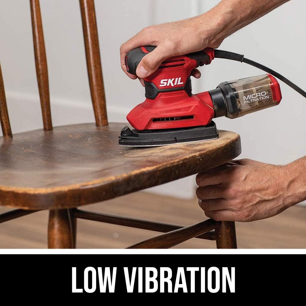 SKIL Corded Multi-Function Detail Sander with Micro-Filter Dust Box 3 Additional Attachments  12pc Sanding Sheet- SR232301